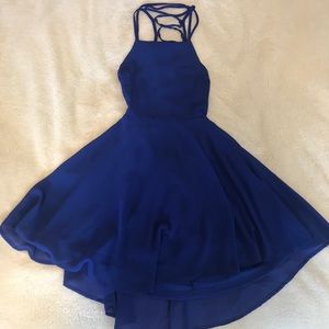 Lulus Lace-up Back Dress (Blue)